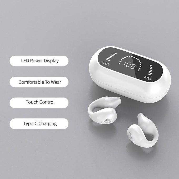 Wireless Pinned Bluetooth Earbuds-WHITE