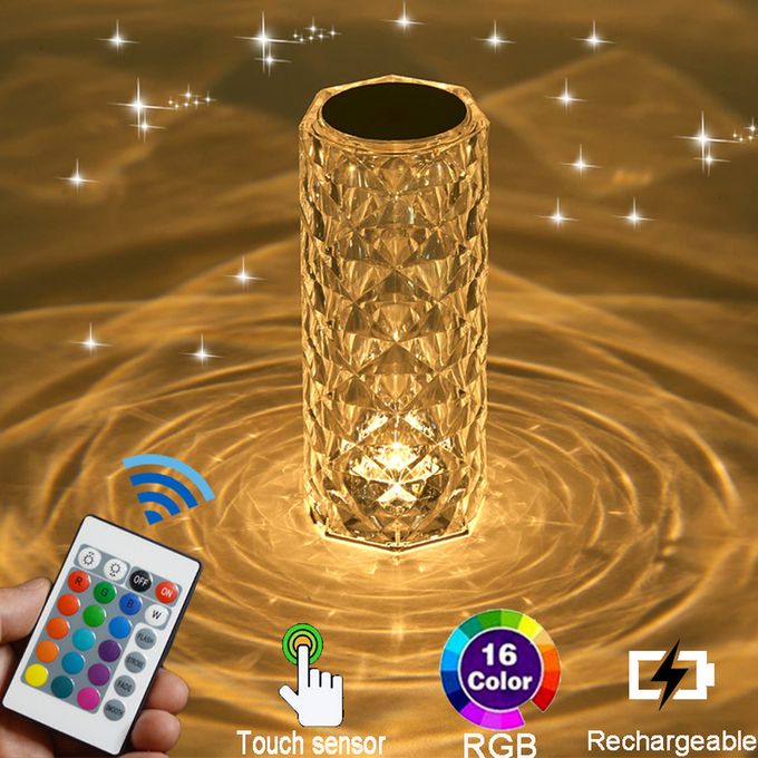 3D Rose Crystal Illumination LED Table Lamp