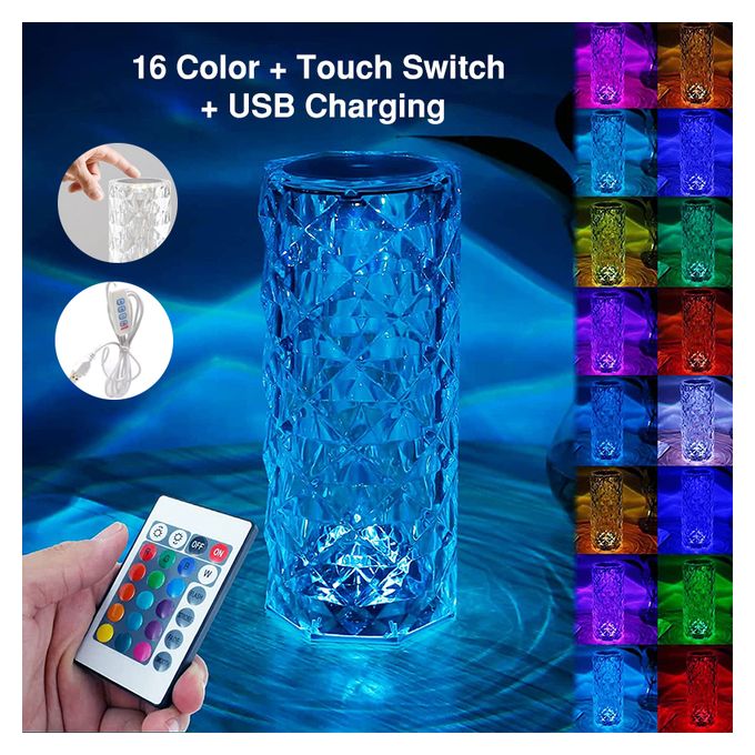 3D Rose Crystal Illumination LED Table Lamp