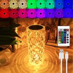 3D Rose Crystal Illumination LED Table Lamp