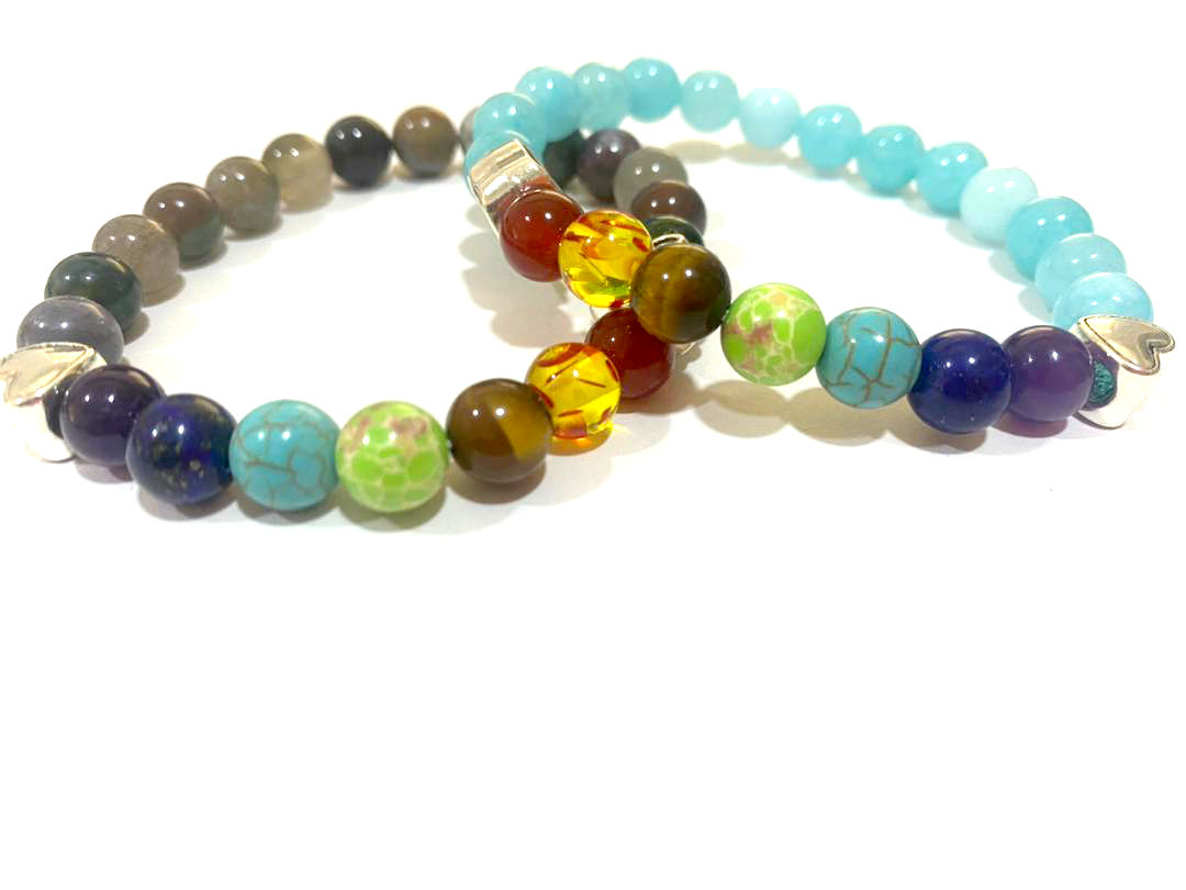 7 Stone And Blue Gemstone Bracelets