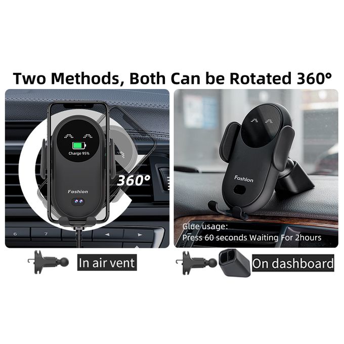 Smart Wireless Auto-Sensor Car Phone Holder Charger